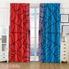 2PCS Halloween Curtains, Red Blue Spider Web, Digital Print, Bedroom Living Room, Office, Kitchen, Bathroom, Polyester