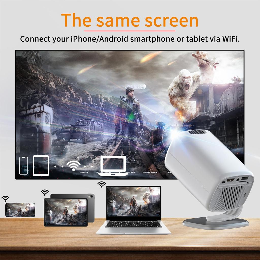 YL05A Portable HY300 Projector: 1080P and 4K Android Smart Support