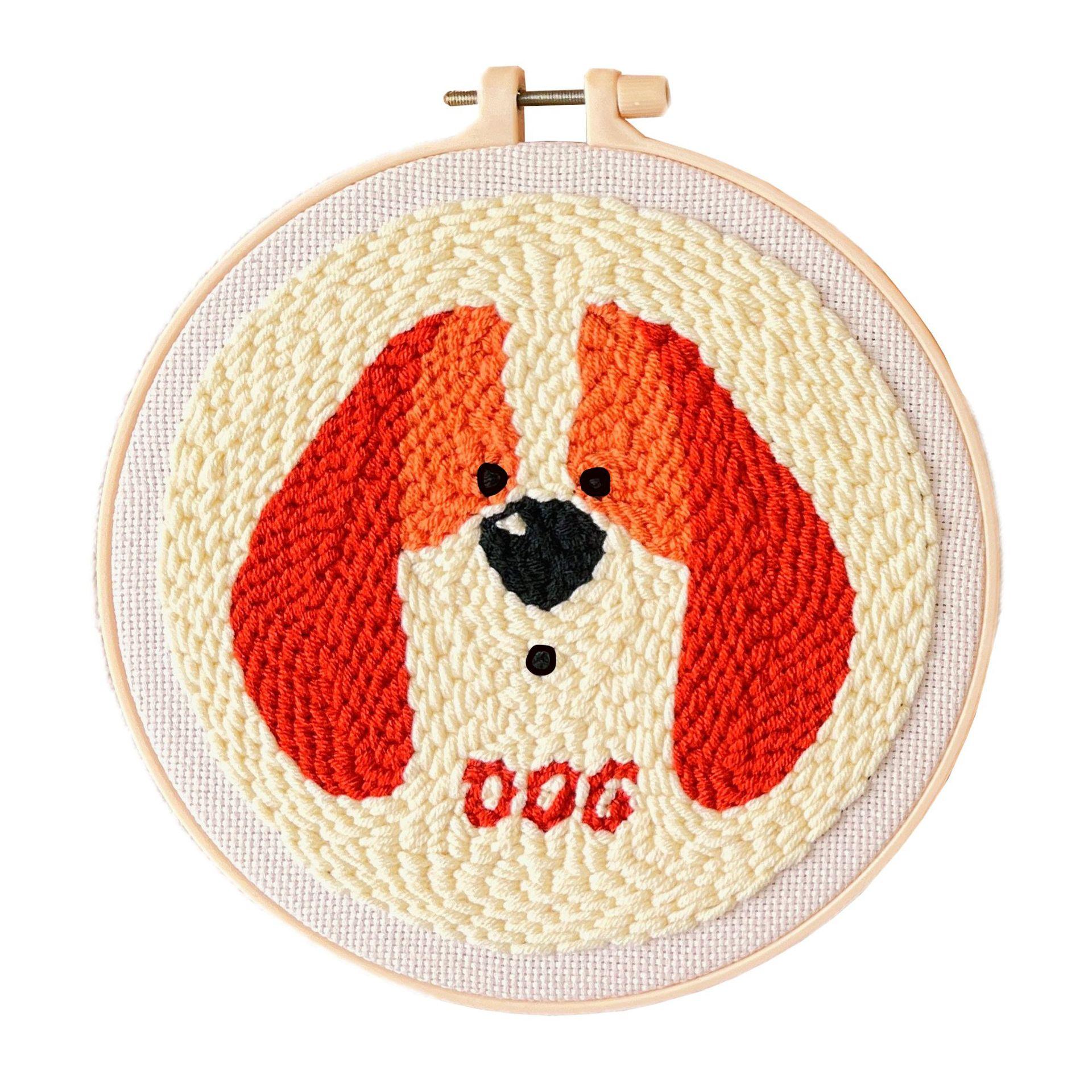 Poke Embroidery Diy Wool Material Pack Poke Embroidery Poke European Handmade Embroidery Poke Le Ornament Gift Pet Dog material kit