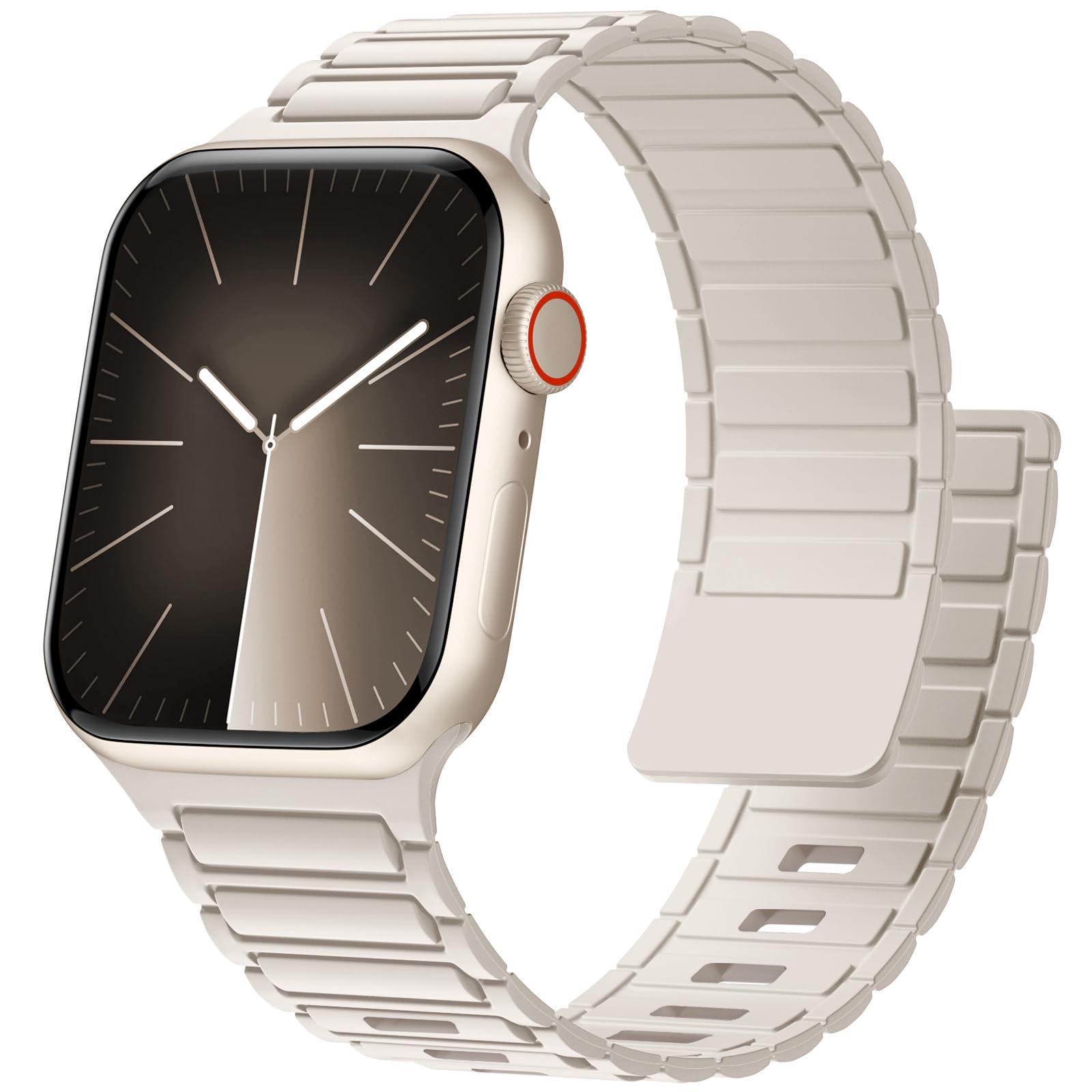 

Міцний магнітний силіконовий ремінець для Apple iWatch S11 - Ультрабезпечна пряжка з трьома ланками 38/40/41mm