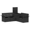 Sofa Set 5 Pieces Black Poly Rattan and Steel