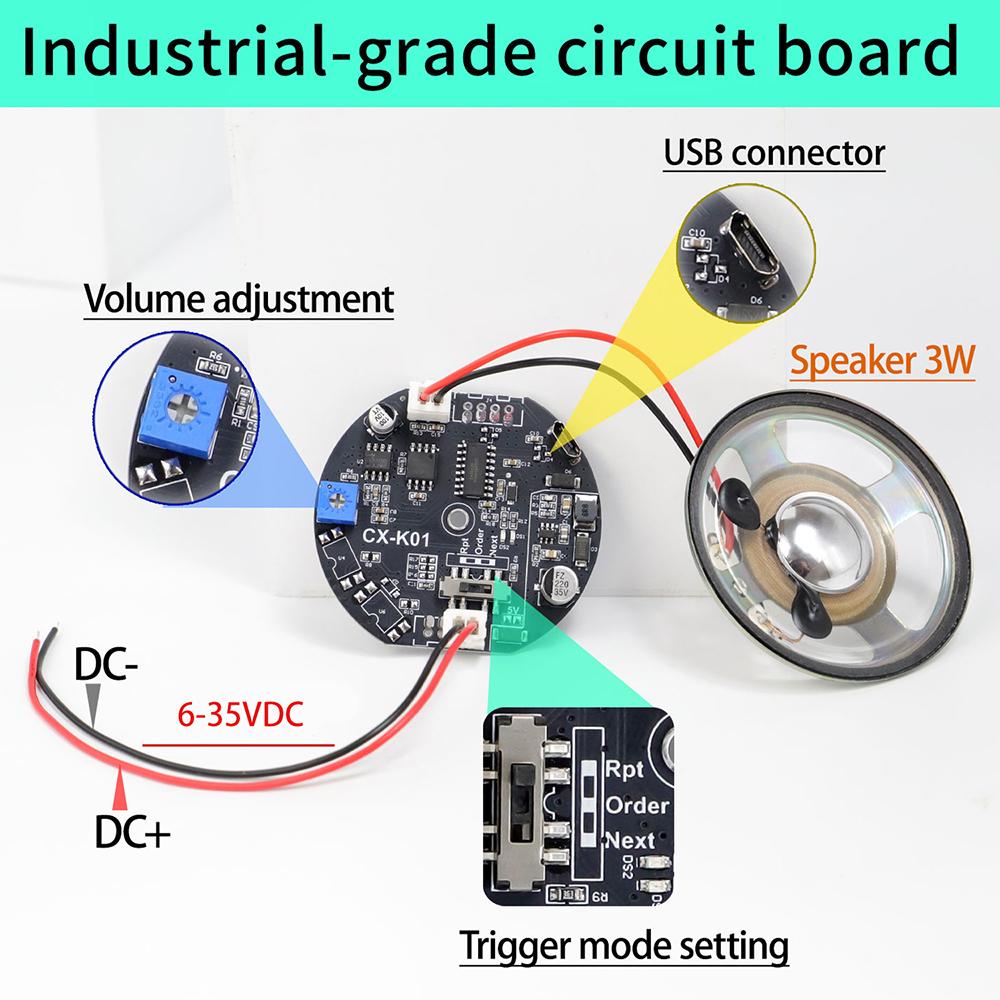 Voice Prompter MP3 Player 4M Audio Module Custom Voice Playback Customized Access Control Lock Public Safety Voice Prompt Device