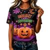 Women's Casual Halloween Printed Short Sleeve T-Shirt Top