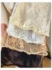 Damen Hochhals Spitzen-Patchwork Lagen-Langarm-T-Shirt für den frühen Herbst