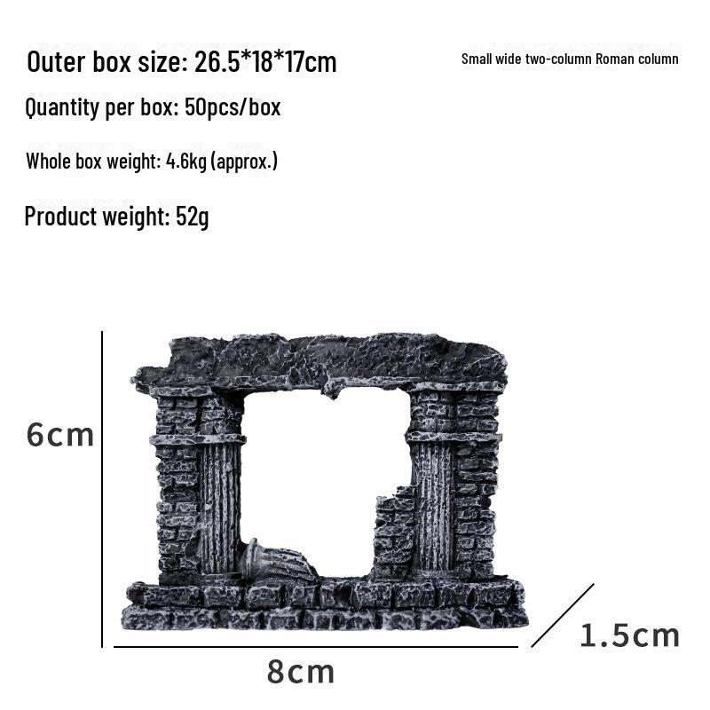 

Римская колонна из смолы для декора аквариума: Пейзаж с двойными колоннами и мхом
