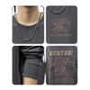 Autumn American Retro Printed Long-Sleeved T-Shirt Men'S Loose Large Size Heavy Cotton Bottoming Shirt Crew Neck Sweater
