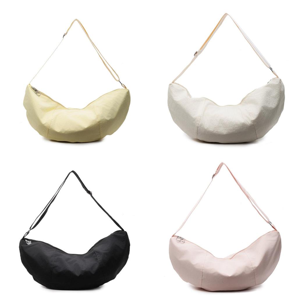 Nylon Minimalist Shoulder Bag For Casual Travel With Zipper Pocket For Women