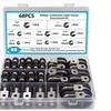 68PCS 304 Stainless Steel Rubber Lined P-Clip Cable Clamps 8 Sizes R-Type Cushioned Pipe Hose Tube Wire Management Kit with Box