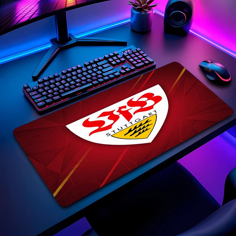 VfB Stuttgart Fußballmuster Mauspads Nicht?Rutschfestes Gummi-Basis Gaming-Mauspad Für Schreibtisch Büro Zuhause