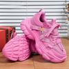 Trendy Chunky Shoes for Women Platform Casual Sneakers Mesh Walking Shoes Breathable Fashion Platform Dad Shoes Lace-up