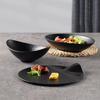 Black Melamine Creative Ingot Snack Plate - Irregular Shape for Hot Pot, Dipping Sauce, or BBQ