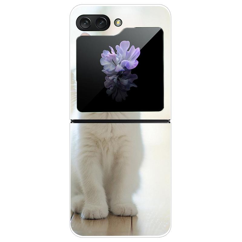 For Samsung Galaxy Z Flip 5 5G Case Cute Transparent PC Hard Case Back Cover For Samsung ZFlip5 Z Flip 5 Phone Coque Flip 5 Capa