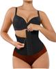 QIYU Waist Trainer Tummy Control Waist Cincher Corset for Women Hourglass Body Shaper Black Polyamide 3.0mm Hook Eye Closure