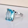 Luxury Topaz and Sapphire Ring for Women Fashion Jewelry Engagement Wedding Band