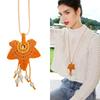 Woven Maple Leaf Sweater Chain Handmade Long Rope Necklace Tassels Keychain Bag Charm Pendant Thanksgiving Necklace