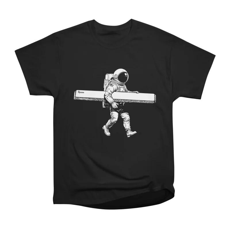 

Men Casual Shirts Short Sleeves I NEED MORE SPACE Black Tees Oversized T-shirts XXXL чорний
