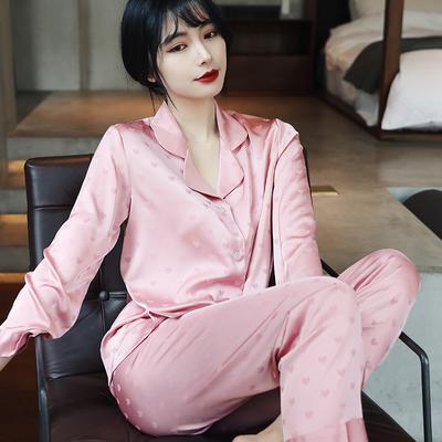 Pigiama sexy da donna Set primavera ed estate Nuovo pigiama in raso di seta ghiacciata a maniche lunghe