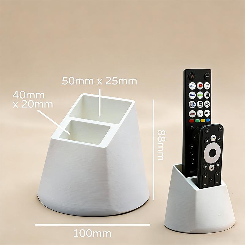 Dual Compartment Remote Control Holder,Desktop Tv Remote Organizer Storage Box For Living Room,Office & Desk