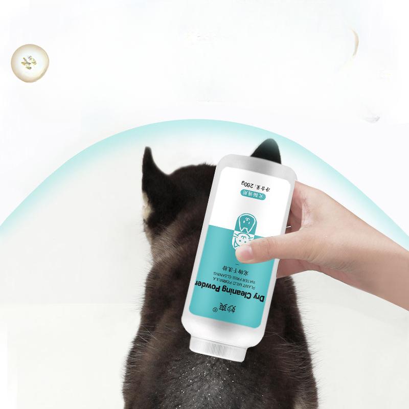 Pet Dry Cleaning Powder, No-rinse Cleaning Body Wash for Puppies and Cats, Pet Cat Bathing Products