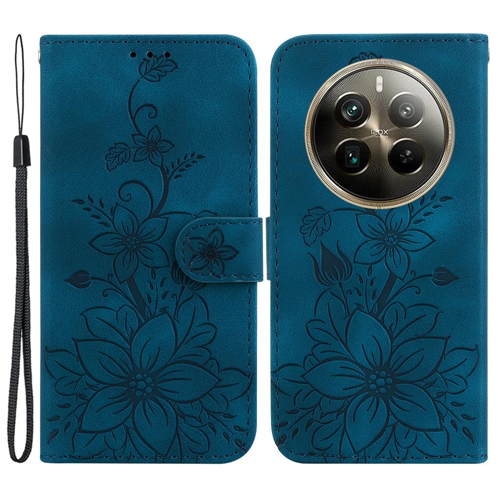 For Realme 12 Pro 5G/12 Pro+ 5G Leather Case Stand Wallet Phone Cover Flower Pattern