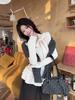 Korean Sweet Bow Tie Ruffle Polka Dot Women's Thermal Slimming T-shirt for Autumn/Winter