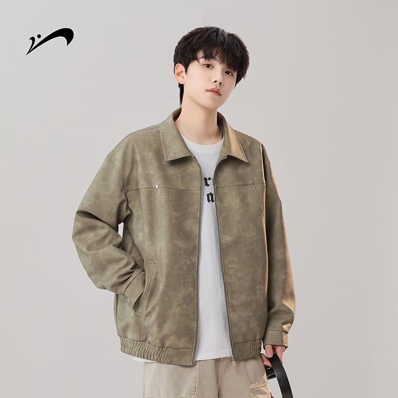 

Guirenniao Men s Maillard PU Leather Casual Jacket 3XL