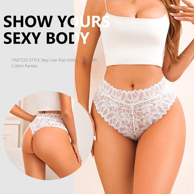 3PCS/Set Women Floral Lace Panties Sexy Perspective G-String High Waist Underpants Female Breathable Intimates Lingerie