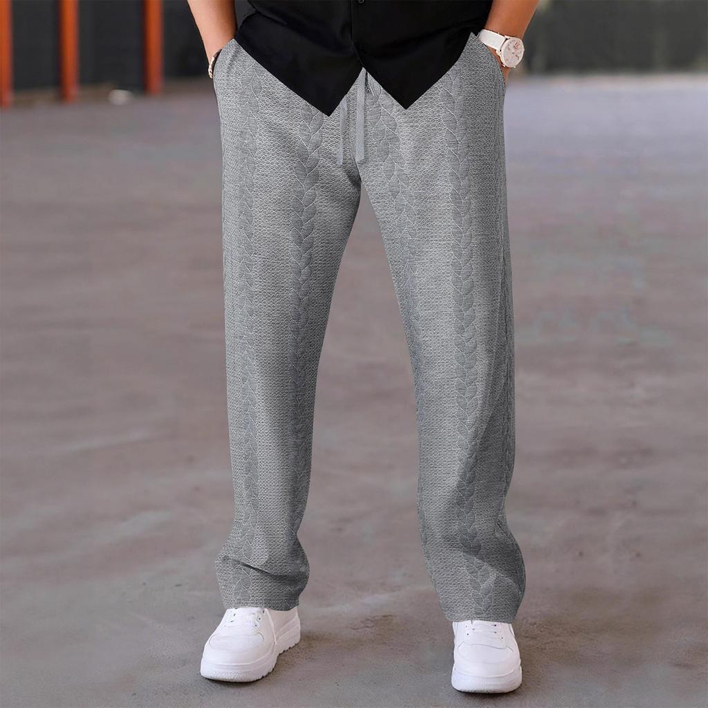 Men's American Retro Outdoor Casual Sports Solid Color Drawstring Trousers