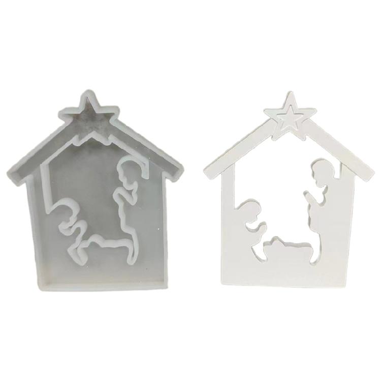 Jesuses Baptism Silicone Mold Plaster Cement Candlestick Mold Gypsum Concrete Mold