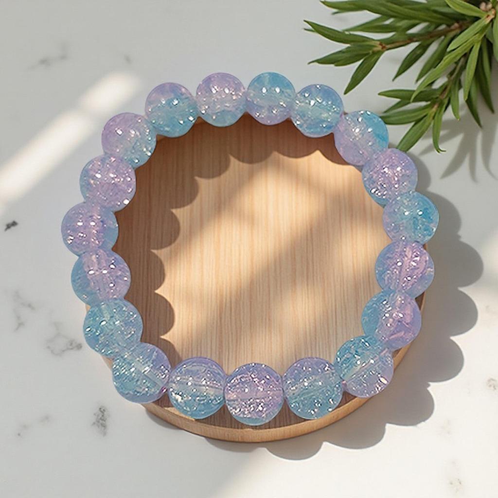 Summer Special Two-Tone Glass Beads Floral Bracelet – Luxurious & Soft Design for Women and Students