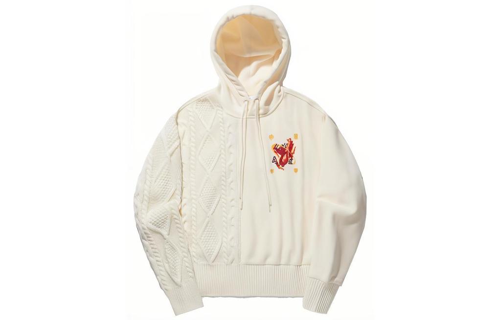 Li Ning Sweatshirts Women's Ecru Hooded Moderate Regular AWDU332-1
