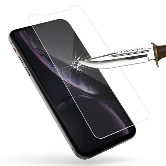 Film de protection d'écran - VCOMP - iPhone XR (2018) - Pack de 2 - Verre Trempé - Résistant aux rayures