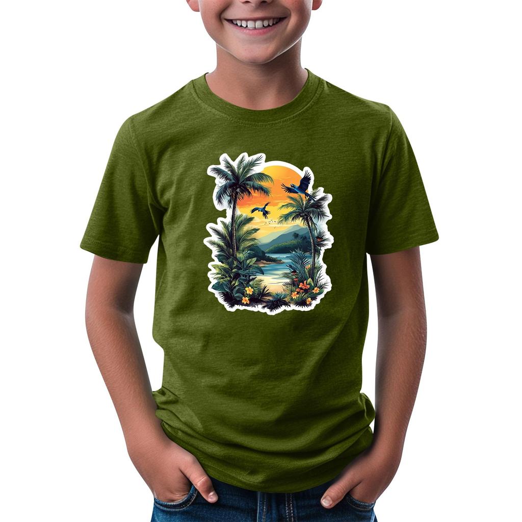 Children's Fashion Daily Printed Round Neck Short Sleeved Casual T-shirt Top