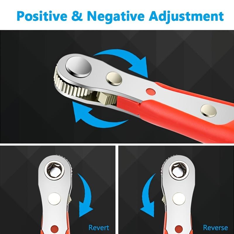 1pc ,Positive and Reverse Rotation 36-tooth Ratchet Screwdriver, Right Angle One-Word Slot Cross and Hexagonal Plum Blossom Screwdriver Set