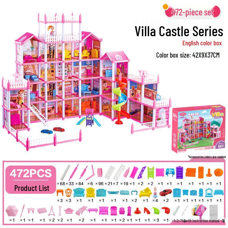 Princess Dream Castle: Big Villa Playhouse for Girls - Fun Role-Playing and Building Set