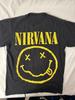 Nirvana Smile Face  Band TShirt Retro Style Black Unisex Tee Unisex T-Shirt