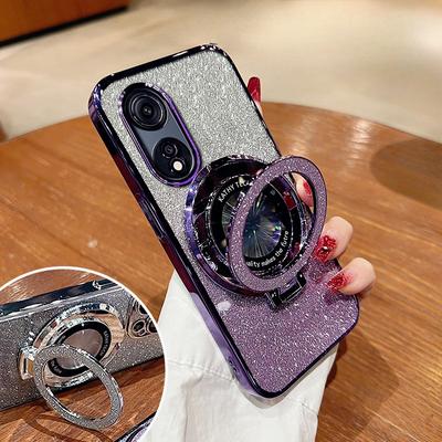 Realme 12 Pro 11ProPlus 10 12Lite 11Pro C67 C65 C55 C53 C35 C33 C31 C30 Kılıf Tutucu Kapak İçin Braketli Lüks Parıltılı Kılıf