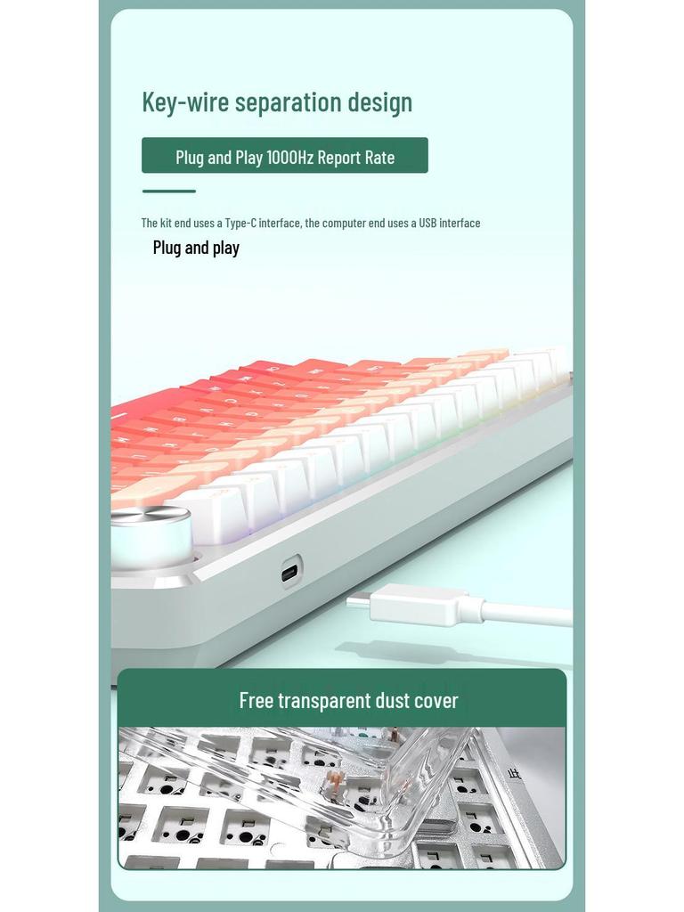 83-Key Aluminum RGB Wired Custom Mechanical Keyboard for Gaming and Office