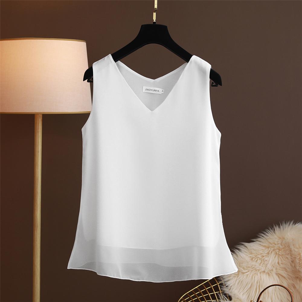 

Arrival Casual Shirt Chiffon Vest Female Summer Sleeveless Halter T-shirt V-neck Blouse Loose Inside Cover Bellies M