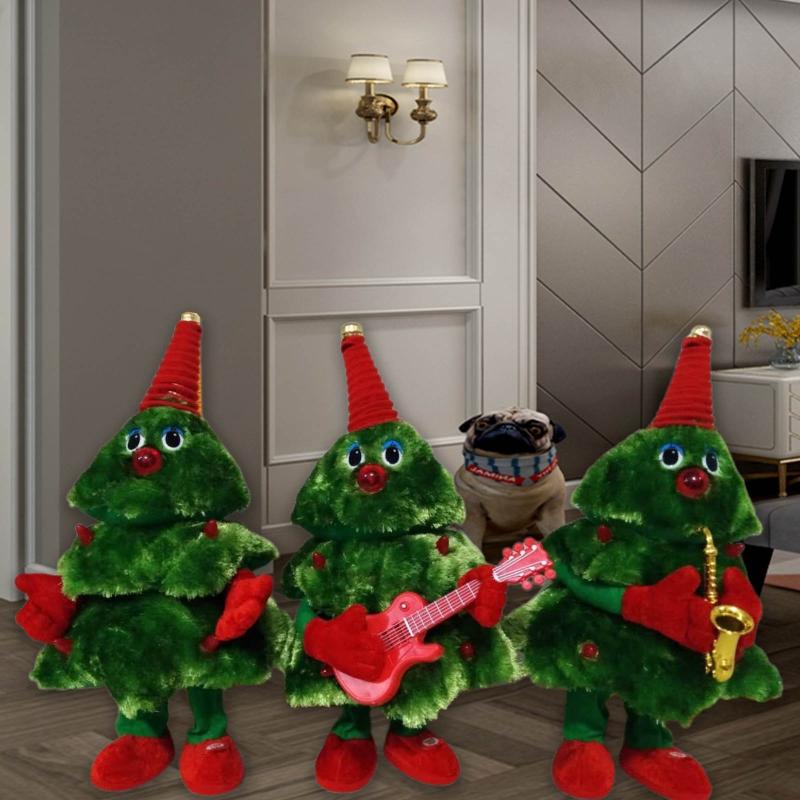 Dancing Christmas Tree Singing Xmas Tree Electronic Toy for Doll Music Xmas Gift Holiday Ornament Festival Table Decorat