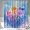 1pc 1pcs Jellyfish Shower Curtain Suitable for Bathroom Decor - Marine-Themed Jellyfish Pattern, Soft Texture with 12 Hooks, M