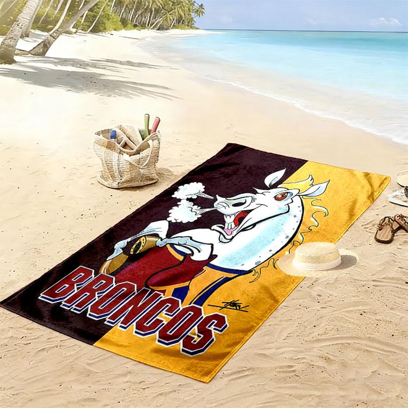 Brisbane Bold Print Beach Towel, Large Soft Quick Dry Towel for Beach Camping Swimming