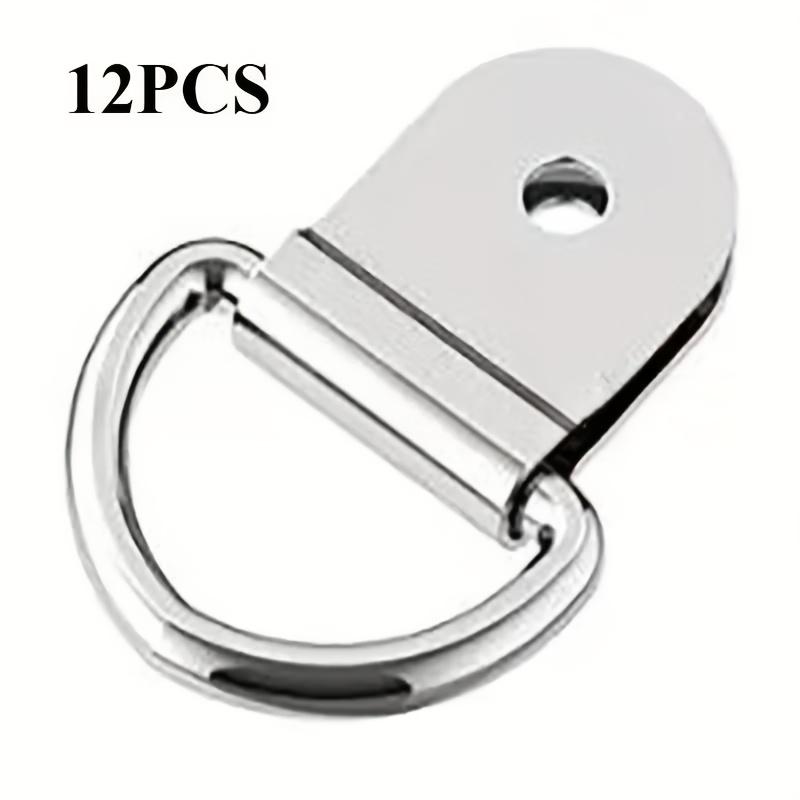 

12Pcs D Rings Tie Down Anchors Ring Pull Hook Stainless Steel Lashing Ring Load Fit for Car Boat Cargo Trailer Vehicles RV Van 12pcs-1