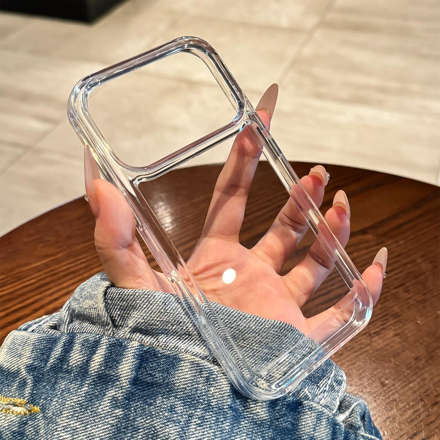 

for iPhone 17Pro Acrylic Transparent Clear Case for iPhone 17 Pro Max Air 16 15 Plus 13 14 12 11 Airbag Bumper Shockproof Cover iPhone 13 Pro