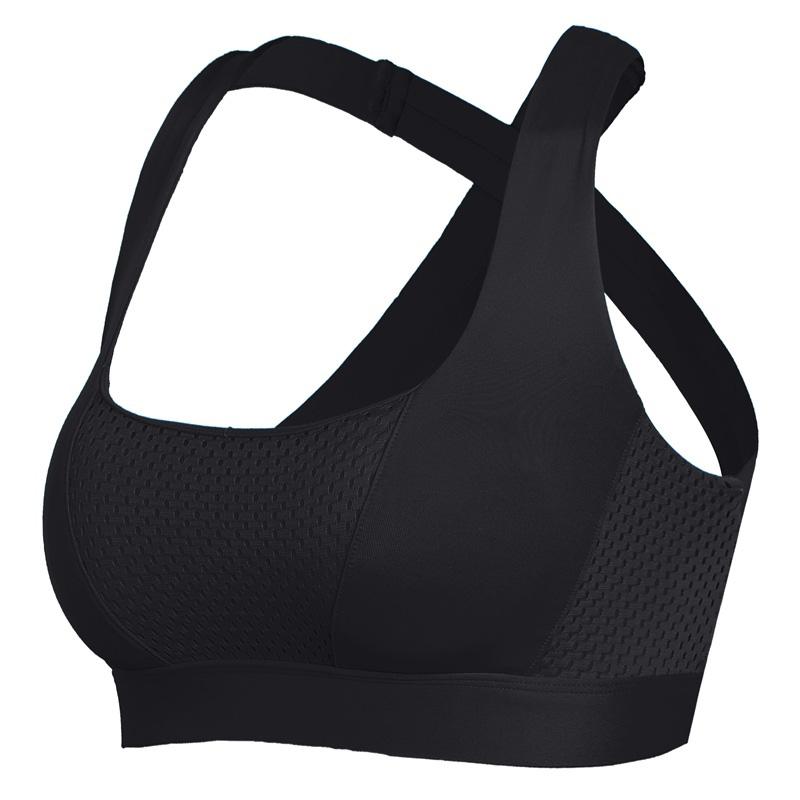 Women Zipper Sports Bra Professional Wireless Shockproof Bra Padded Fitness Underwear Vest Push Up Bra Plus Size
