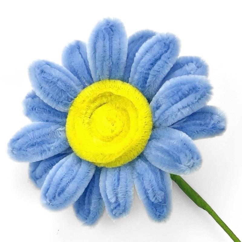 2Pcs Pipe Cleaner 35CM Artificial Flowers Home Decor Finished Flowers Handmade African Sunflower Bouquet Woven Flower