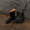 Autumn and winter large size rivet pointed middle boots women's suede sleeve pointed thick heel Martin boots western boots