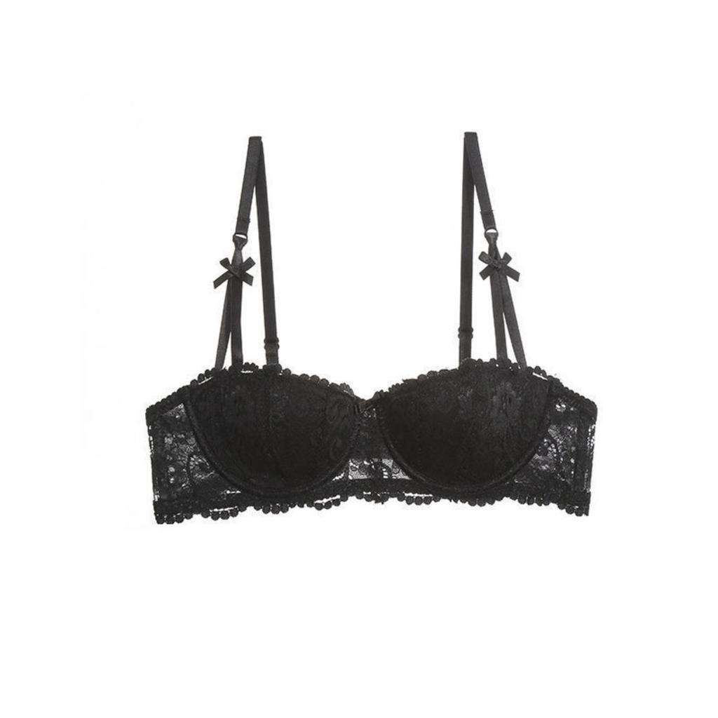 Women's Lace Half Cup Push Up Bra with Lightweight Padding Color