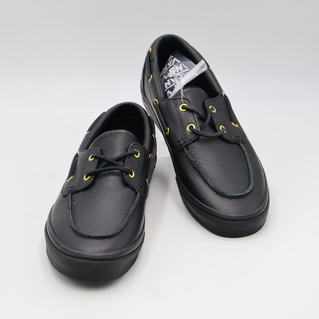 VN000Z11CJK Vans 2 Eyelet Boat Shoe Leather Black (Men's)