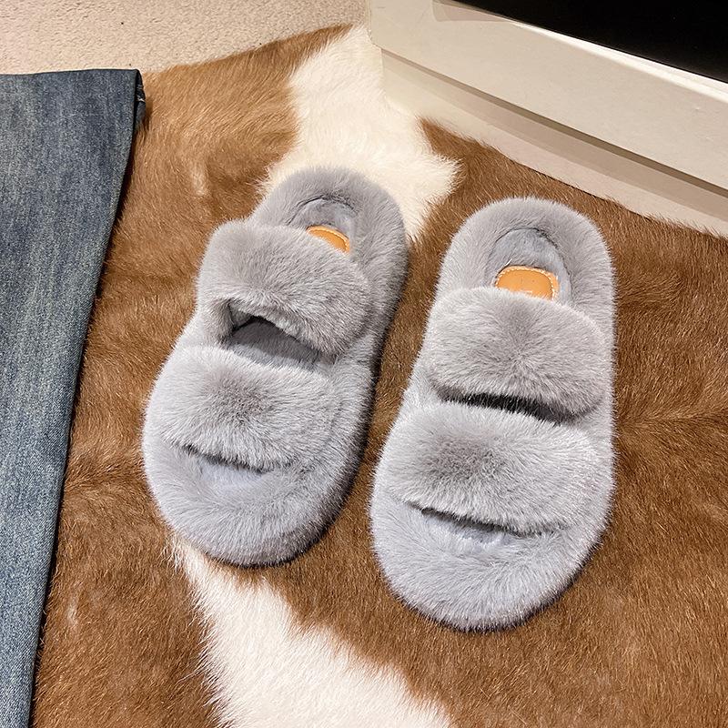 

Пушистые тапочки-маффины на толстой подошве женские, для осени, пушистые домашние хлопковые тапочки-однословки 42